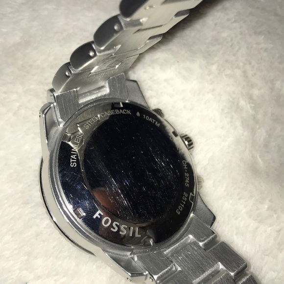 Mens Silver Fossil watch - Picture 4 of 8